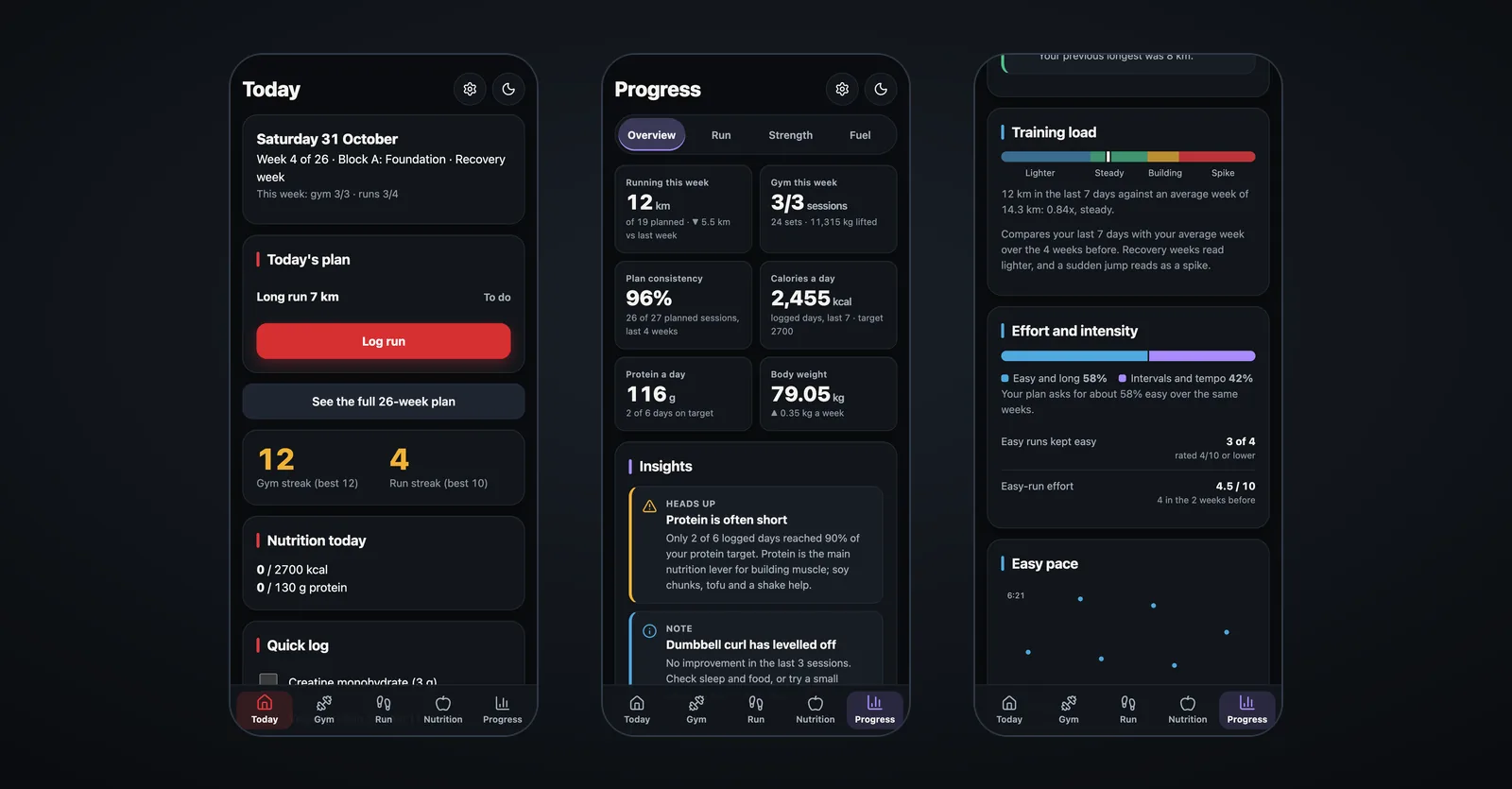 IronStride — A local-first, installable training PWA with no backend — a typed 26-week gym-and-running programme, set-by-set logging, nutrition tracking, and an insights dashboard whose every number is computed by pure, tested functions. Data lives in IndexedDB, works fully offline, backs itself up to a user-chosen folder, and ships through small, CI-gated pull requests. — project by Sandeep Prajapati